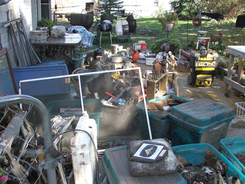 Possessions sitting outside