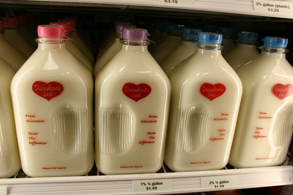 Bottled milk