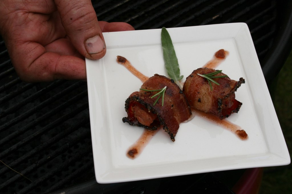 Bacon-wrapped pheasant