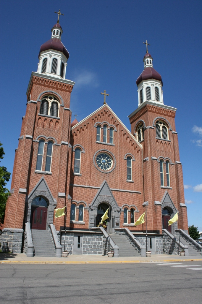 The Church of St. Mary rises above the land, defining Melrose. Minnesota Prairie Roots file photo 2011.
