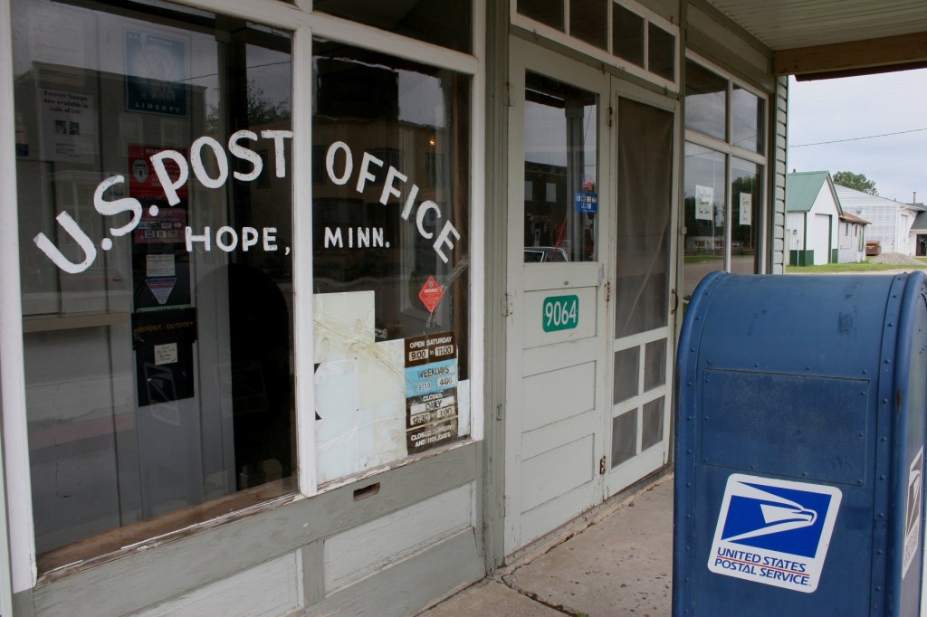 Hope post office window and po box