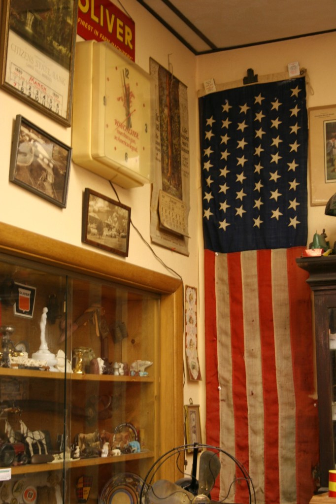 Flag, antique shop