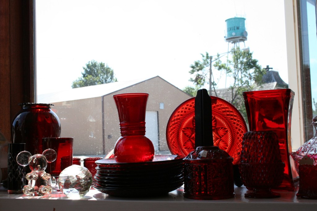 Rainbow Antiques, red glassware