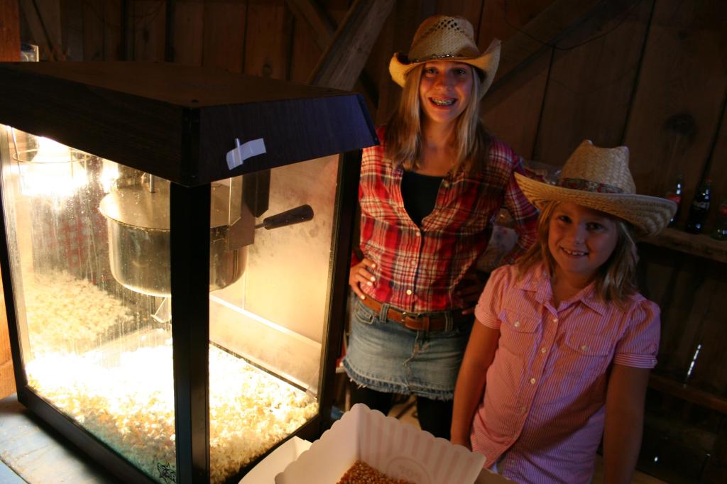 Barn, making popcorn