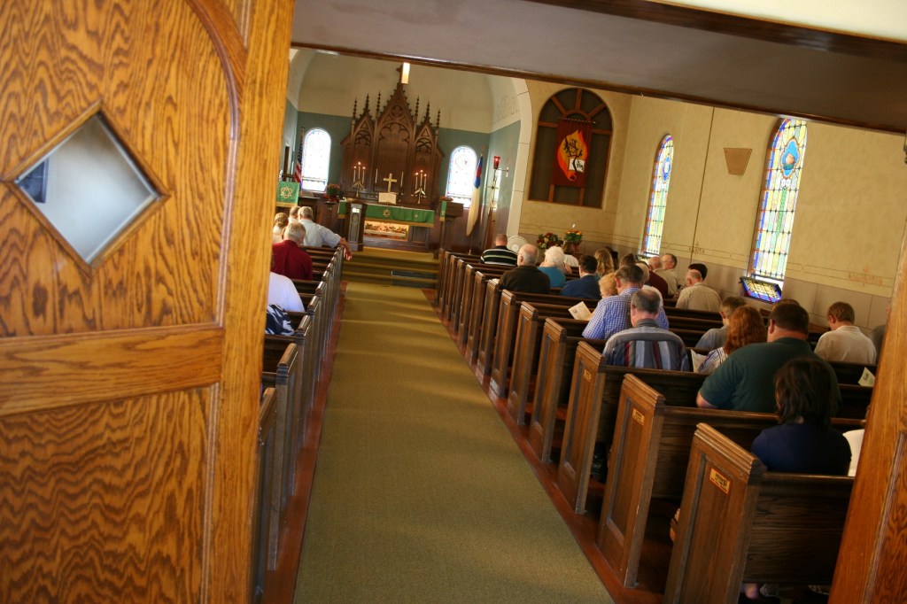Church, door into sanctuary