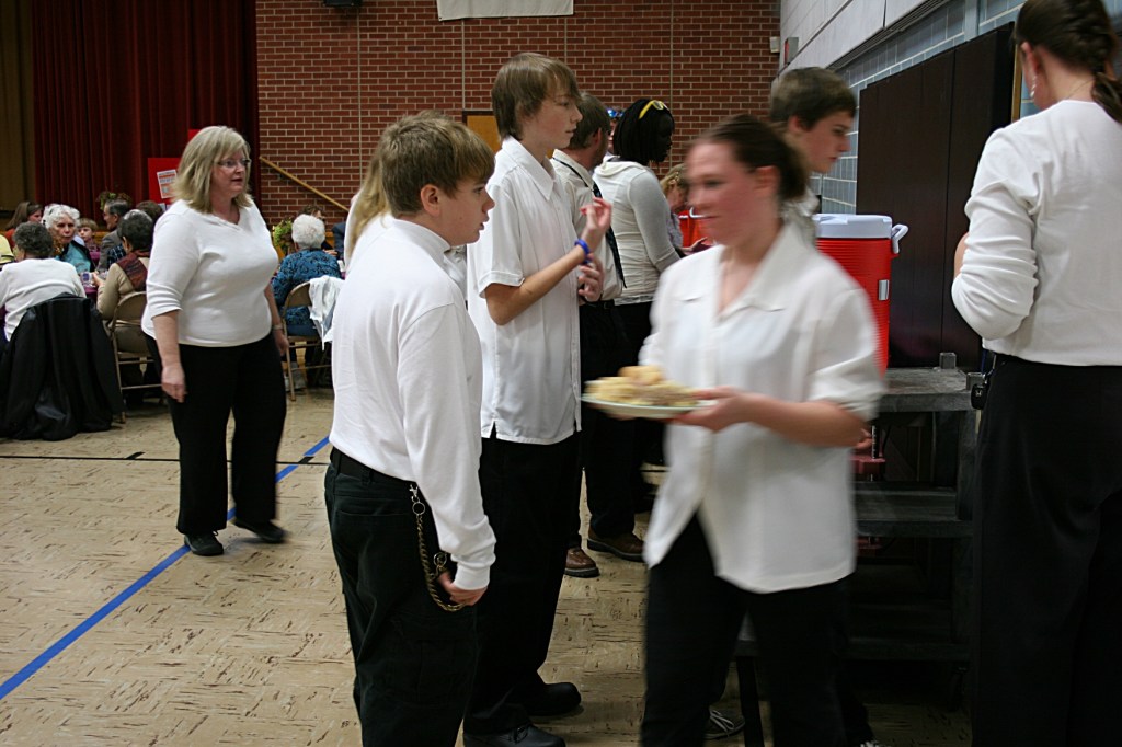 German dinner, servers