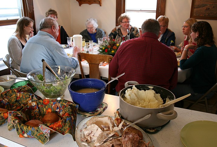 Thanksgiving Day dinner at my house with family.