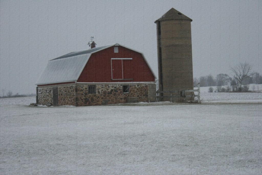 Barn, red stone barn