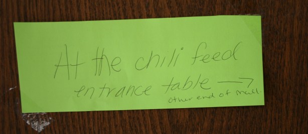 Chili contest sign