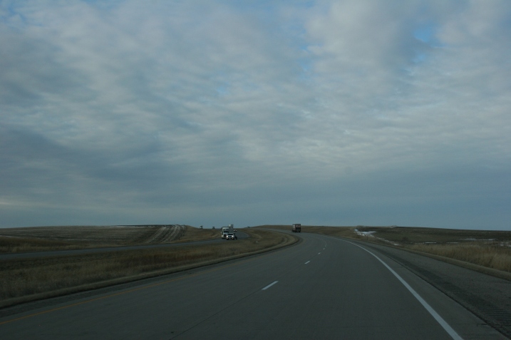 Interstate 94 sometimes seems to run right into the sky as you drive west.