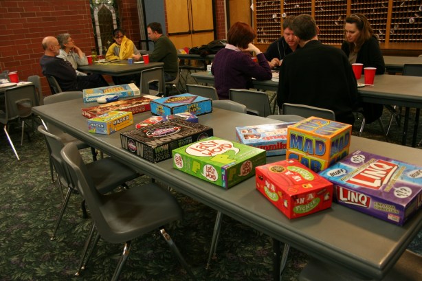 Game night, games on table