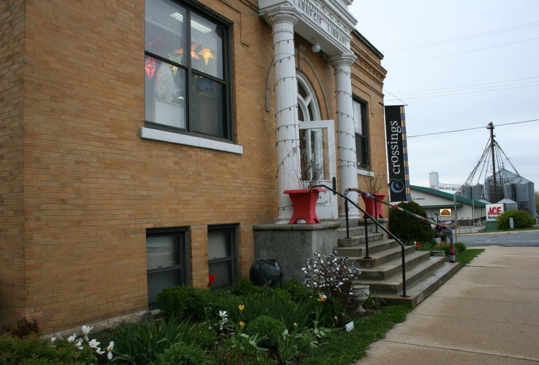 Crossings at Carnegie, housed in a former Carnegie library, is a privately-owned cultural visual and performing arts center in Zumbrota. I love the rural atmosphere with the hardware story and grain elevator just down the street.
