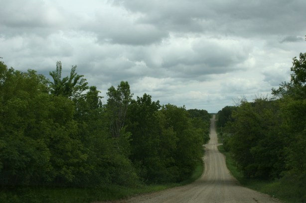 Church, gravel road