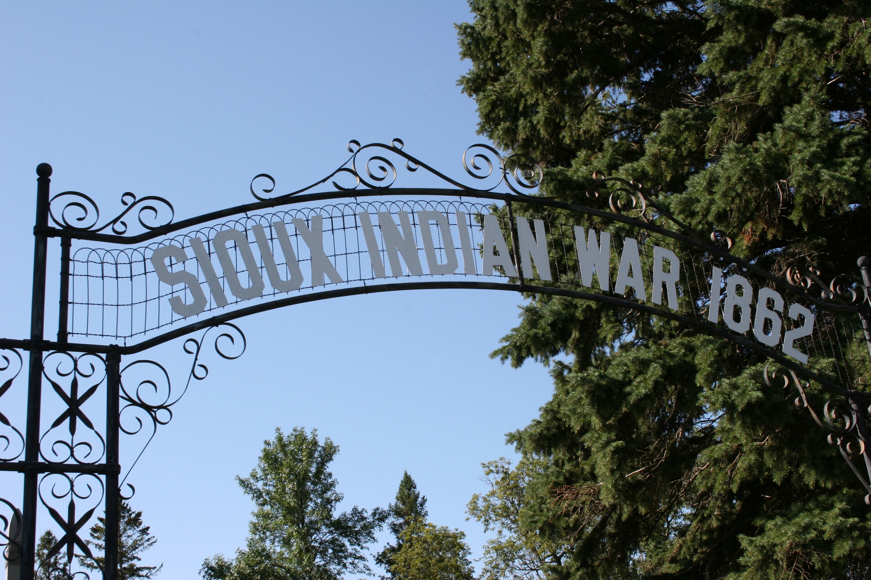 This archway leads to the Wood Lake State Monument, on the site of the battle which ended the U.S.-Dakota Conflict of 1862.