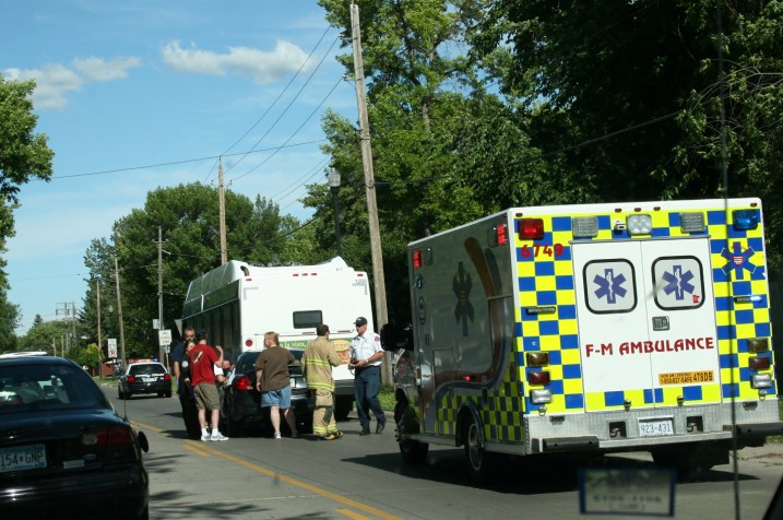 Accident, bus in Fargo
