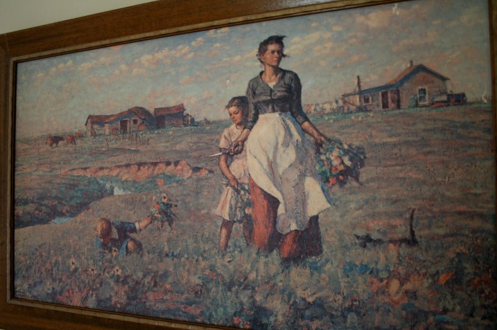 A print of Harvey Dunn's "The Prairie is my Garden."