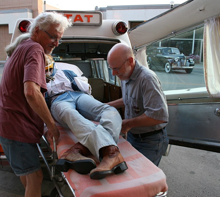 Ambulance taking patient out