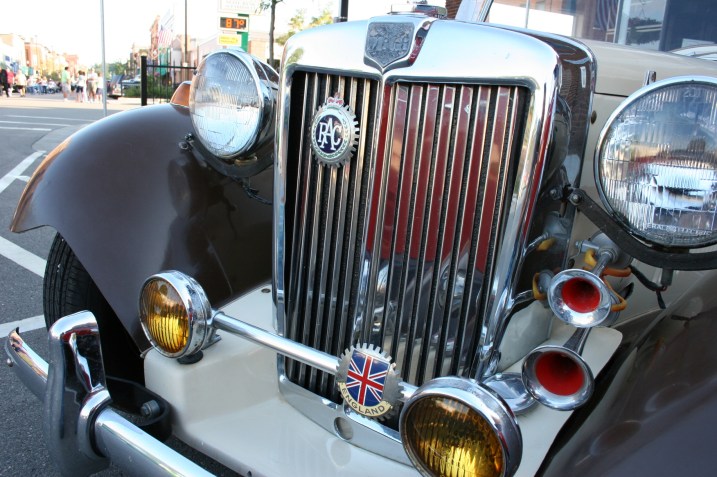 Car, front of old car