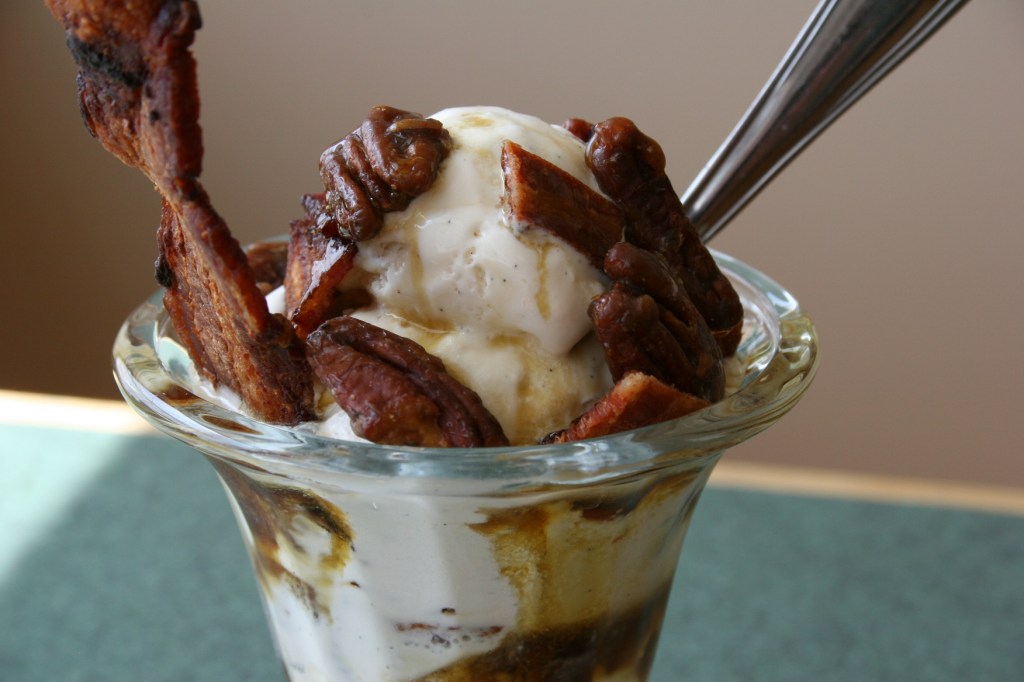 Singing Hills Coffee Shop's delicious maple bacon sundae.