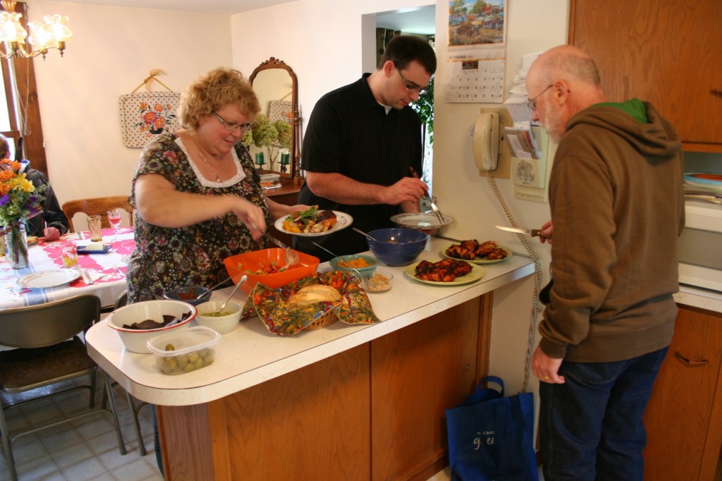 Dinner, serving line