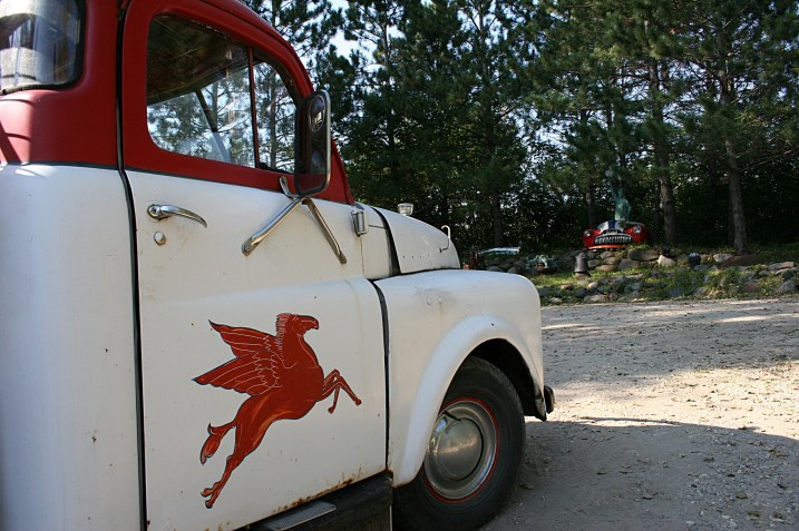 Lakeville, flying red horse