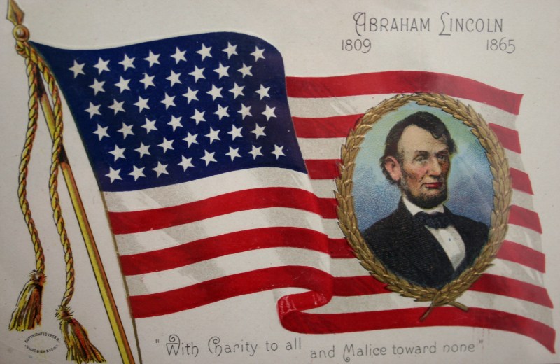 A Lincoln postcard which a collector brought to a Cannon Valley Civil War Roundtable meeting several years ago.