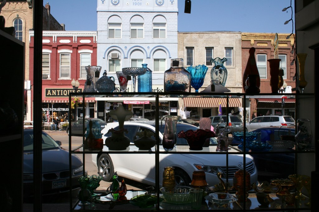 Downtown Hastings, antique shop window