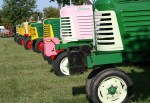 Pink tractor close-up