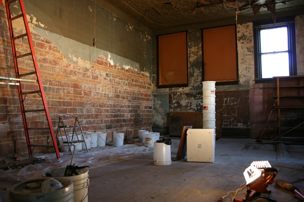The Van Engens began working on this back space last fall in an area intended for entertainment and an artists' haven.