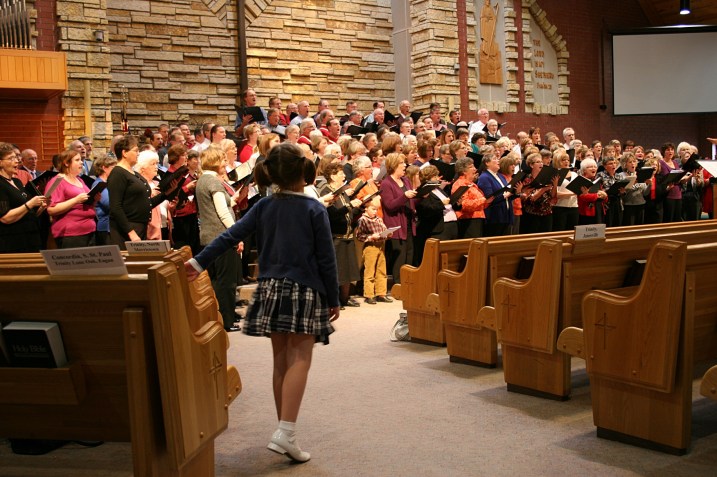Concert, girl standing, watching