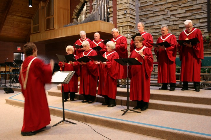 Concert, Judy directing Northfield choir