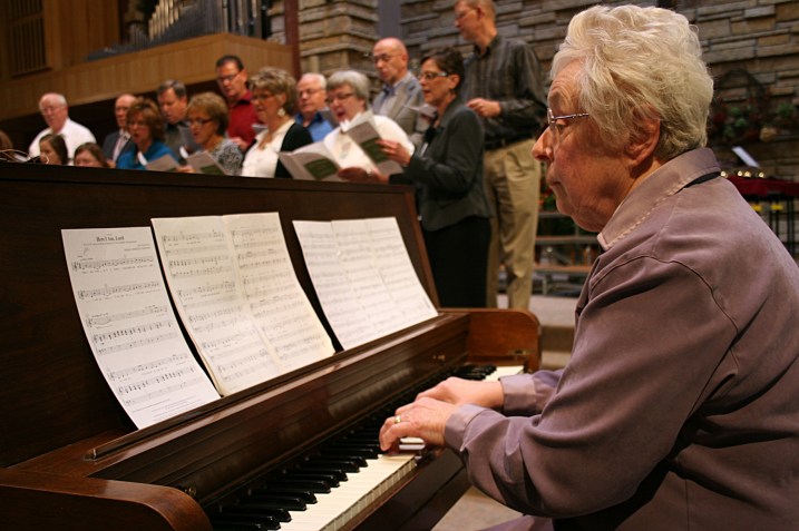 Concert, piano player close-up
