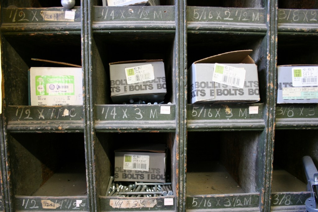 Mutch Hardware, bins