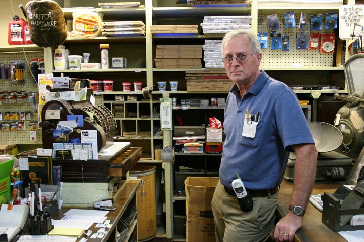 Mutch Hardware, Dave behind counter