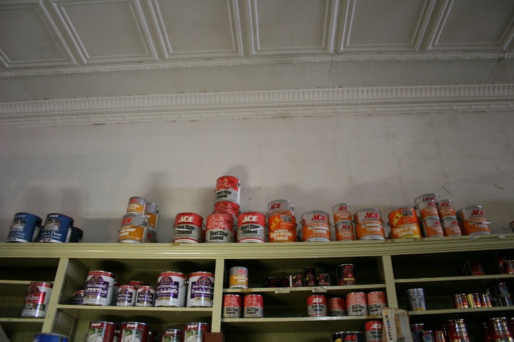 Mutch Hardware, paint cans