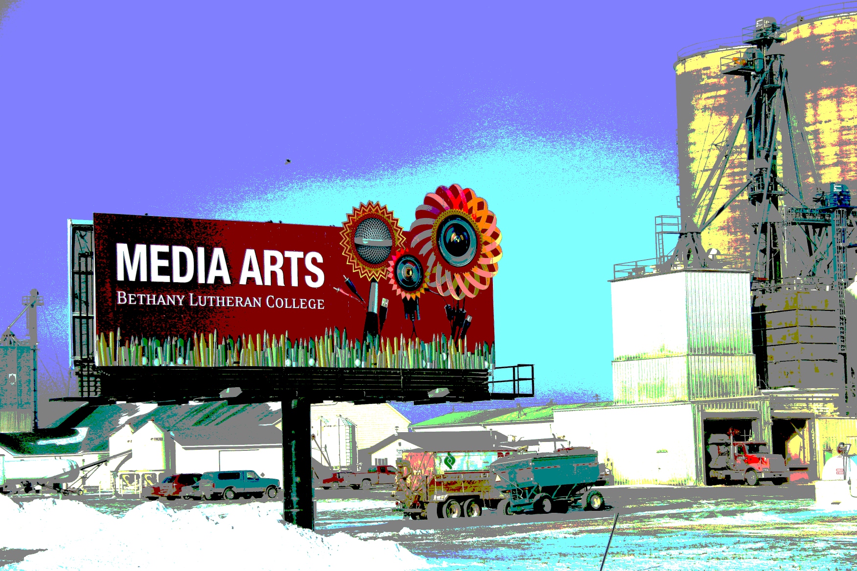 I did my own editing on this recent photo of a Bethany billboard along U.S. Highway 14.