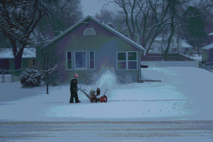 An edited scene from my home office window before 8 a.m. today.