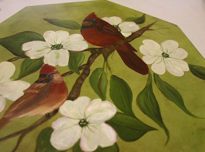 JENean Mortenson's art painted onto a box.