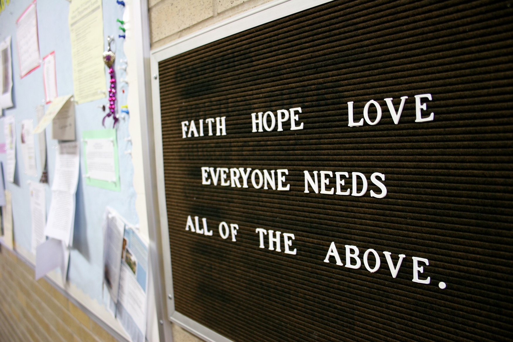 I noticed this message posted in a church hallway.