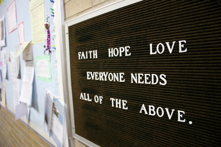 I noticed this message posted in a church hallway.