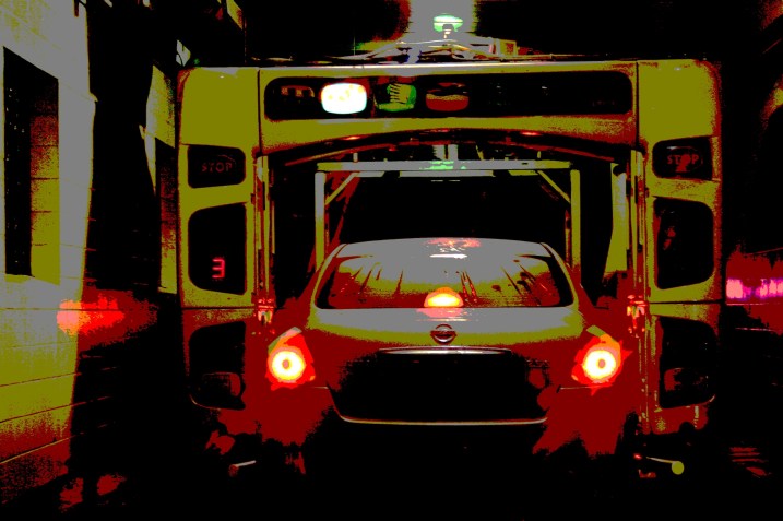 You perhaps see simply a car. I see art in this photo-edited image.