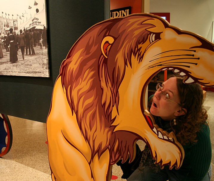 Be sure to pose with the lion head, a tribute to Houdini's early fascination with traveling circuses.