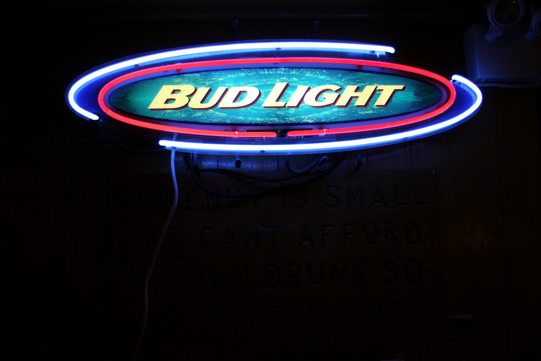 Lots of neon beer signs.