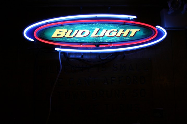 Lots of neon beer signs.