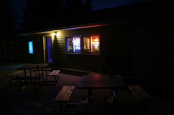 A last shot of the Liquor Hole before we got into the car and drove 15 miles back east to Faribault.