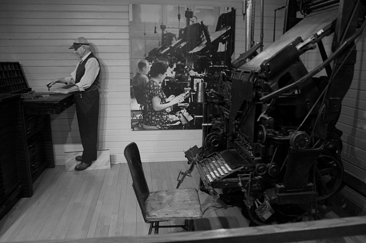 Given my journalism background, an old printing press also caught my eye.