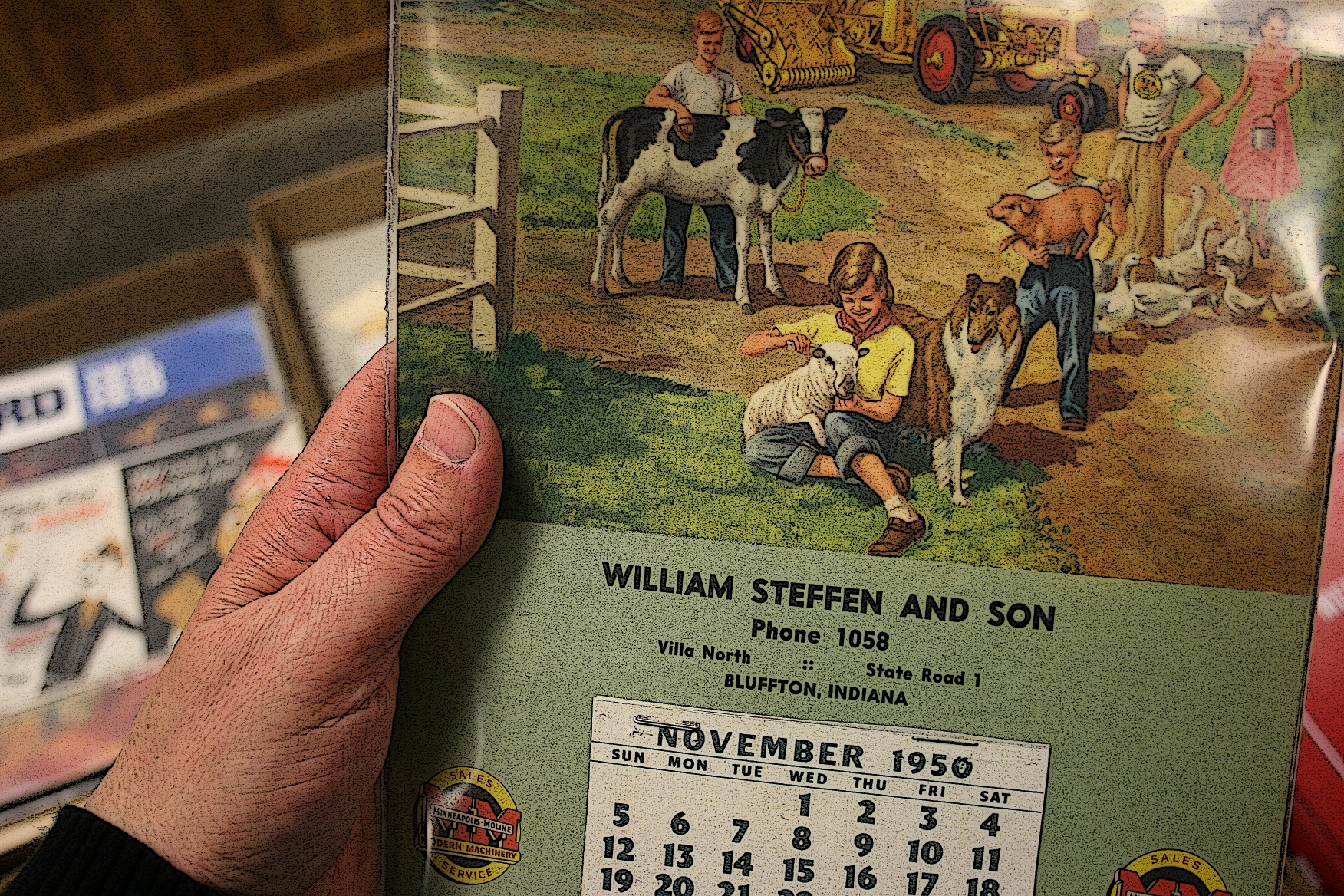 Another edited photo, of a 1950 calendar.