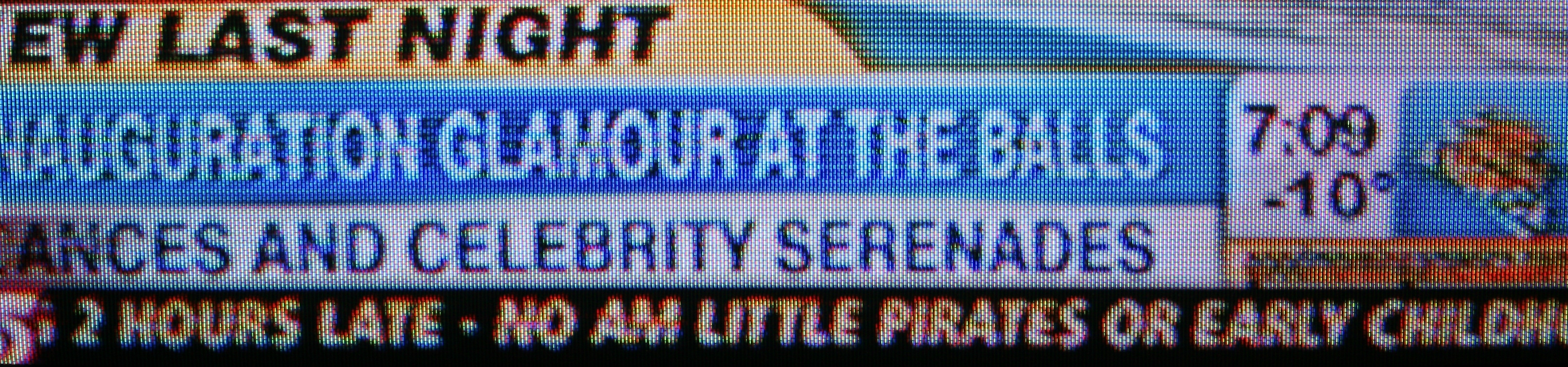 School announcements from a Twin Cities television station scroll across my TV screen this morning.