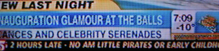 School announcements from a Twin Cities television station scroll across my TV screen this morning.