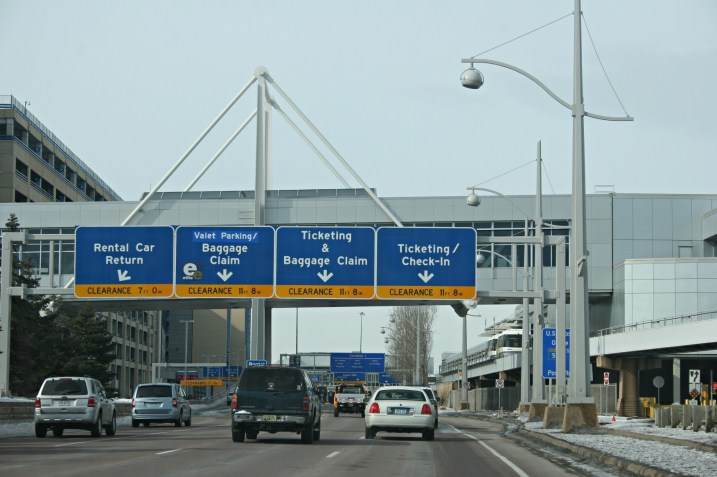 Approaching the MSP Terminal 1 drop off site.